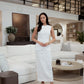 Linen Bloom white long skirt